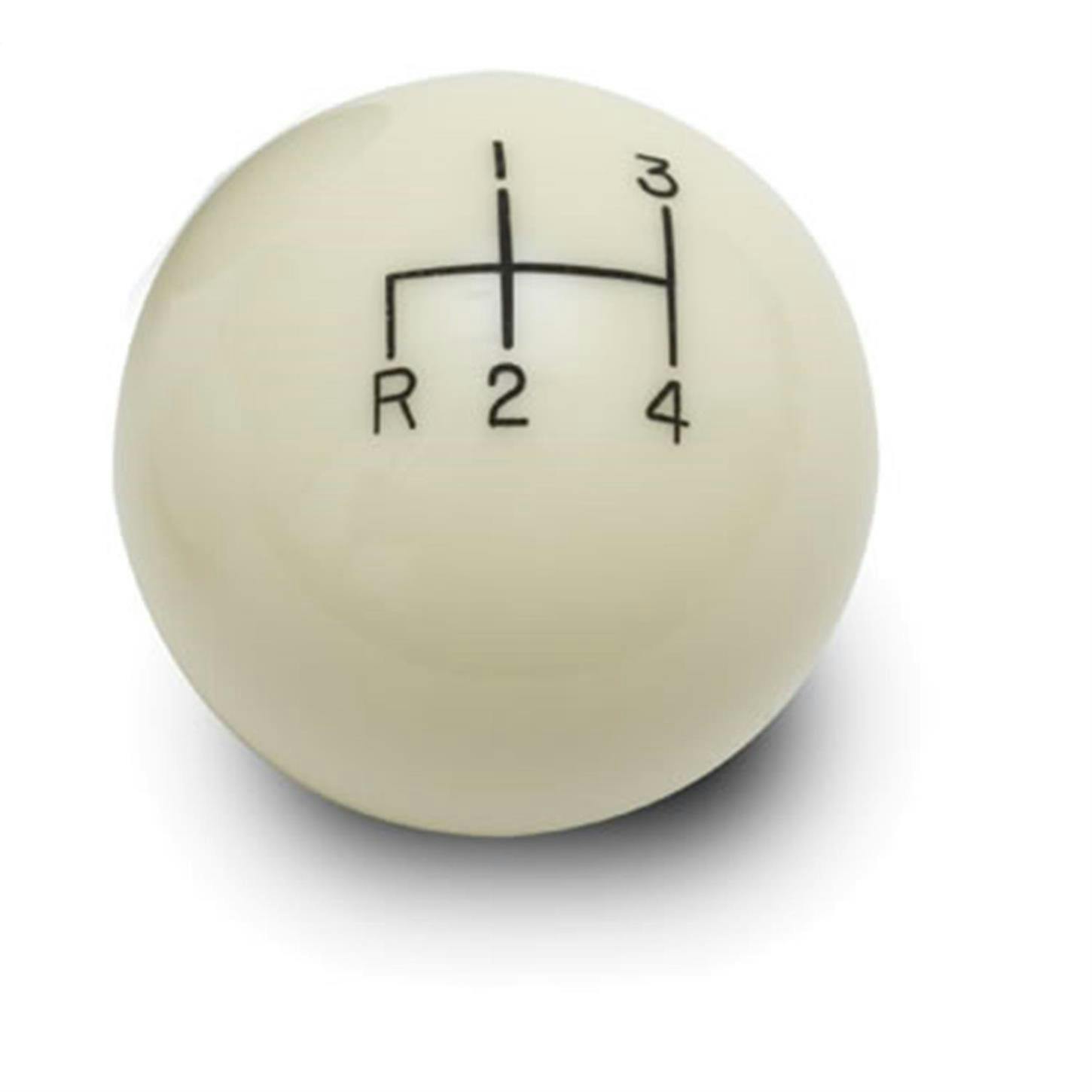 Lokar SK-6890 4-Speed Ivory 2 Inch Shift Knob, 3/8-24, 3/8-16 Thread