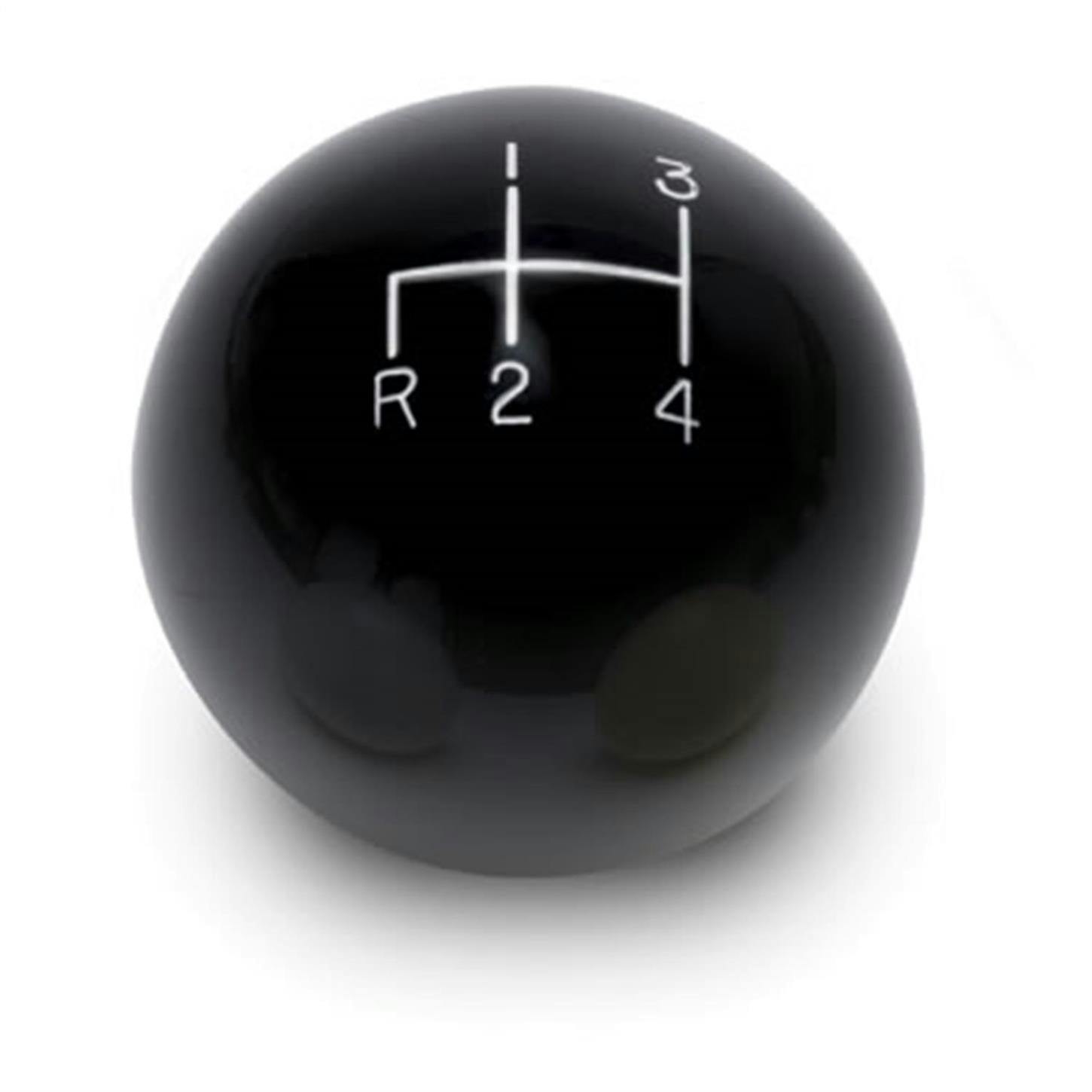 Lokar SK-6892 4-Speed Black 2 Inch Shift Knob, 3/8-24, 3/8-16 Thread