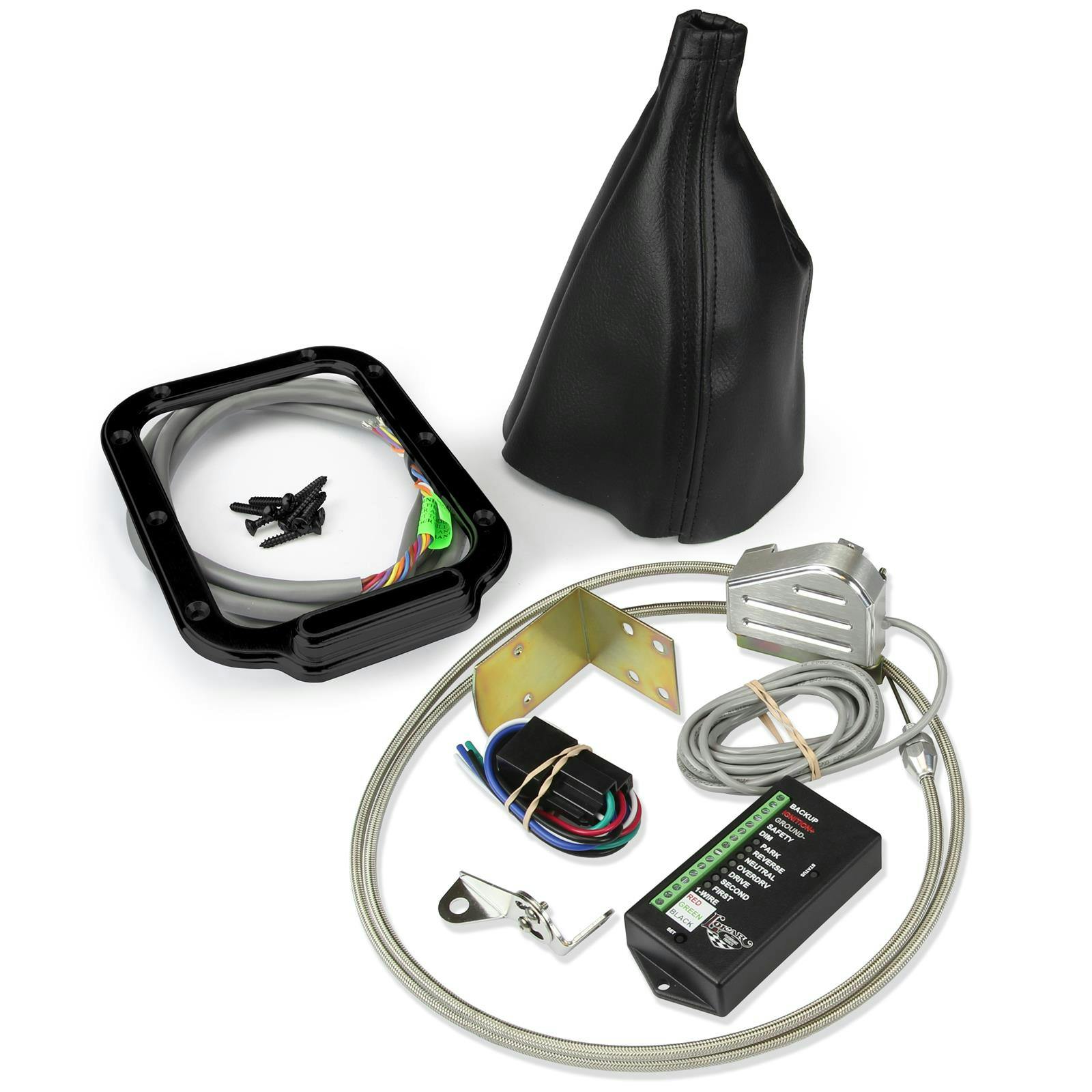 Lokar XCINB-1781 Midnight Series Horiz. Rect. LED Shifter Boot Kit, GM