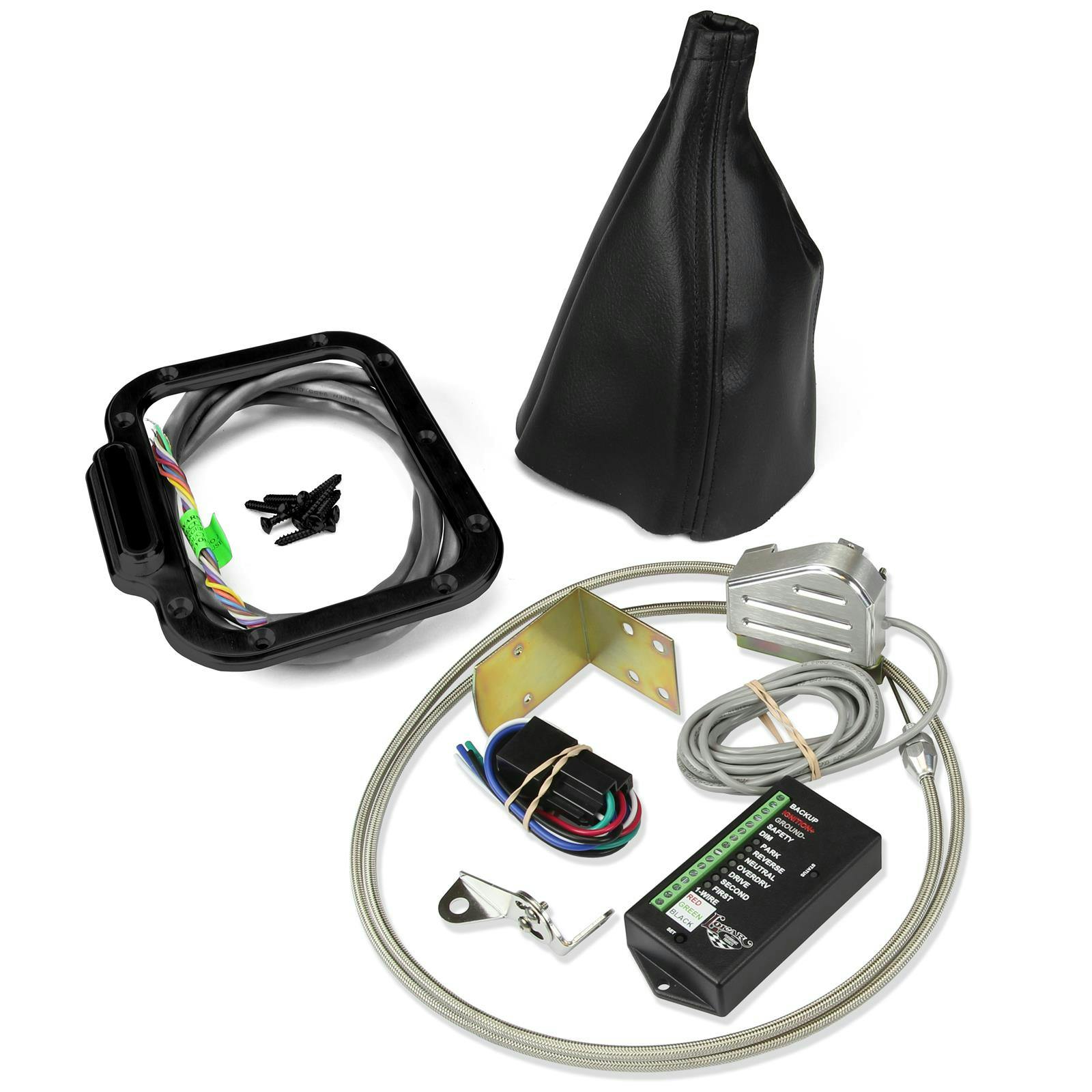 Lokar XCINB-1786 Midnight Series Vert Rect LED Shifter Boot Kit, C4/C6