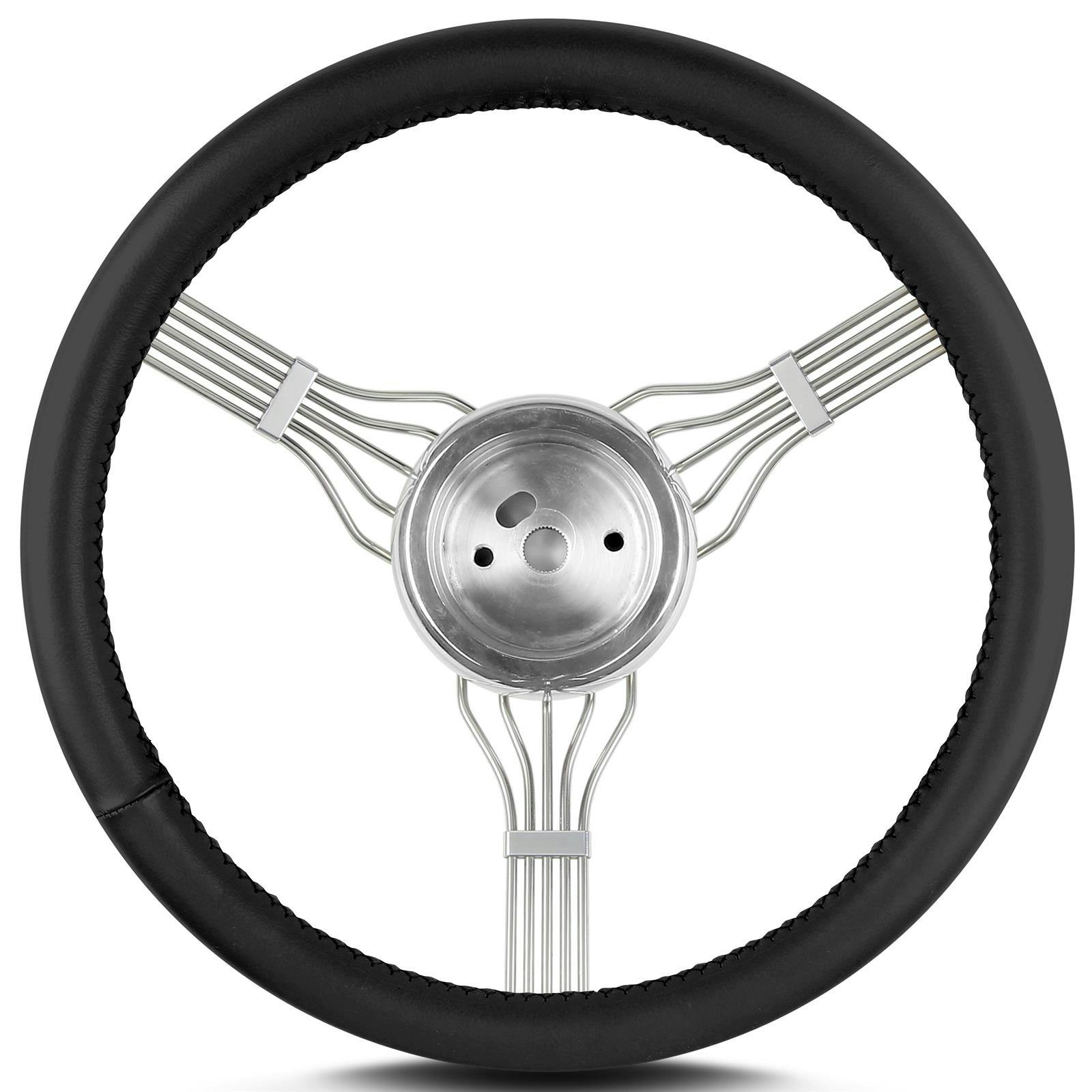 Lecarra 55301 15 Inch Steering Wheel, Newstalgic Banjo Black Wrap
