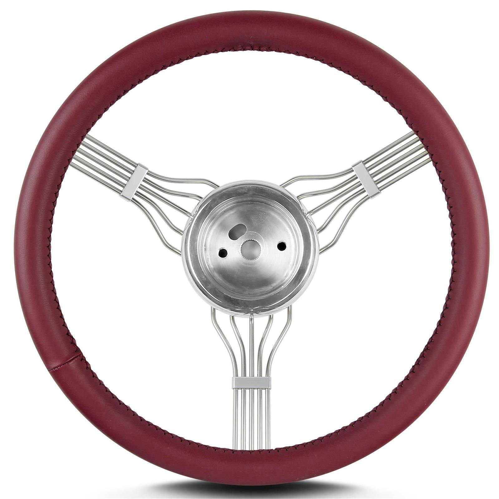 Lecarra 55303 15 Inch Banjo Steering Wheel, GM Hub, Burgundy Wrap