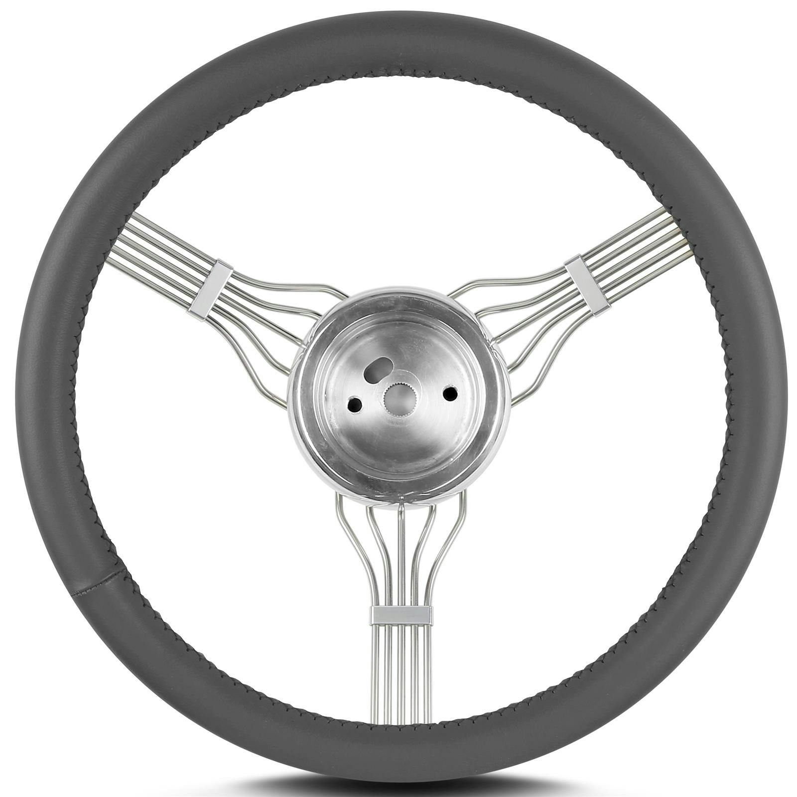 Lecarra 55306 15 Inch Banjo Steering Wheel, GM Hub,Dark Grey Wrap