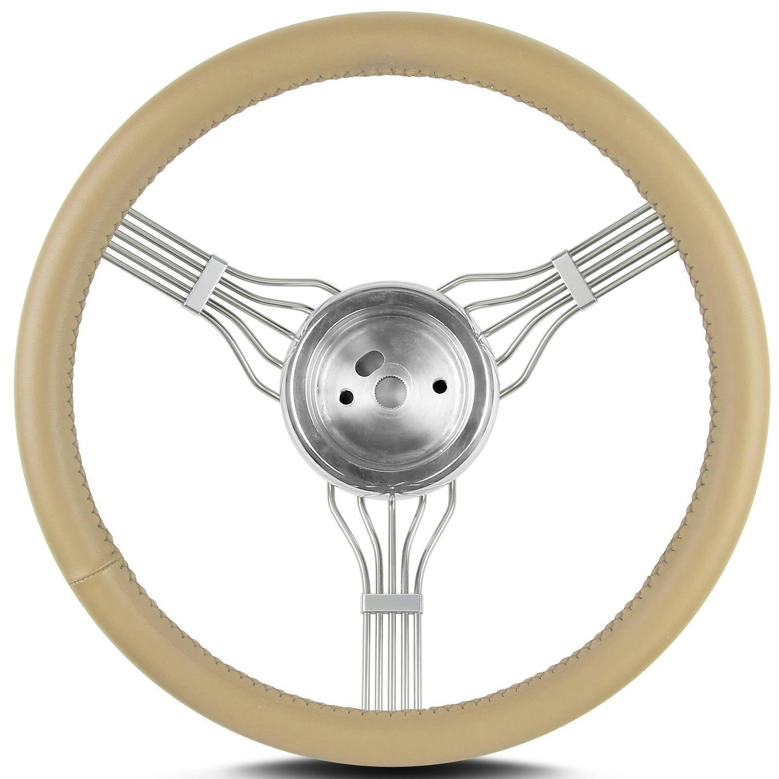 Lecarra 55309 15 Inch Steering Wheel, Newstalgic Banjo, Tan Wrap