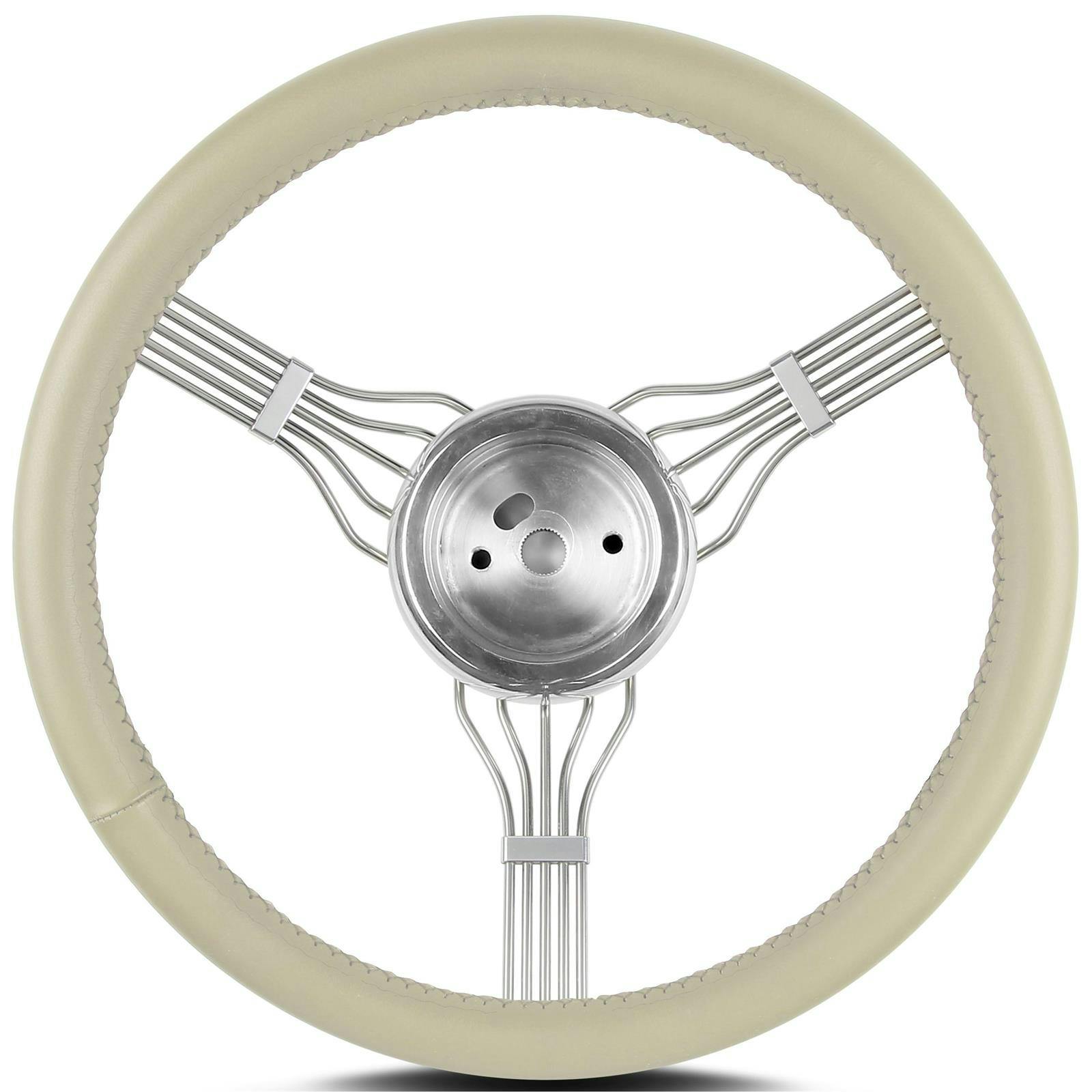 Lecarra 55313 15 Inch Banjo Steering Wheel, GM Hub, Bone Wrap