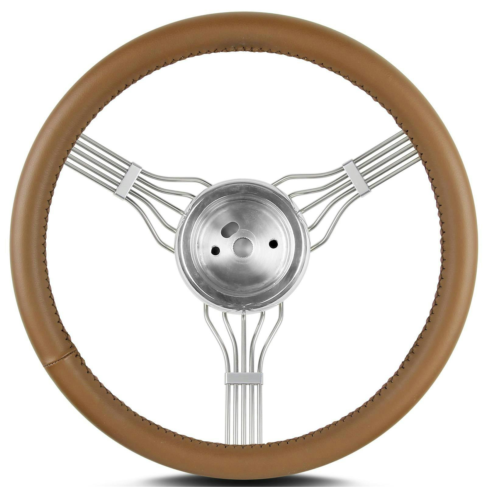 Lecarra 55316 15 Inch Banjo Steering Wheel, GM Hub, Chestnut Wrap