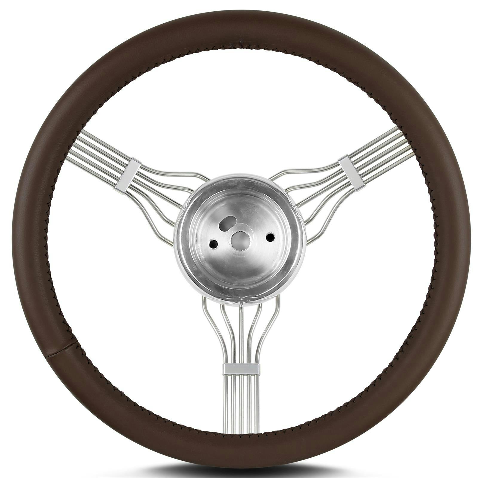 Lecarra 55402 15 Inch Banjo Steering Wheel, Flaming River, Brown