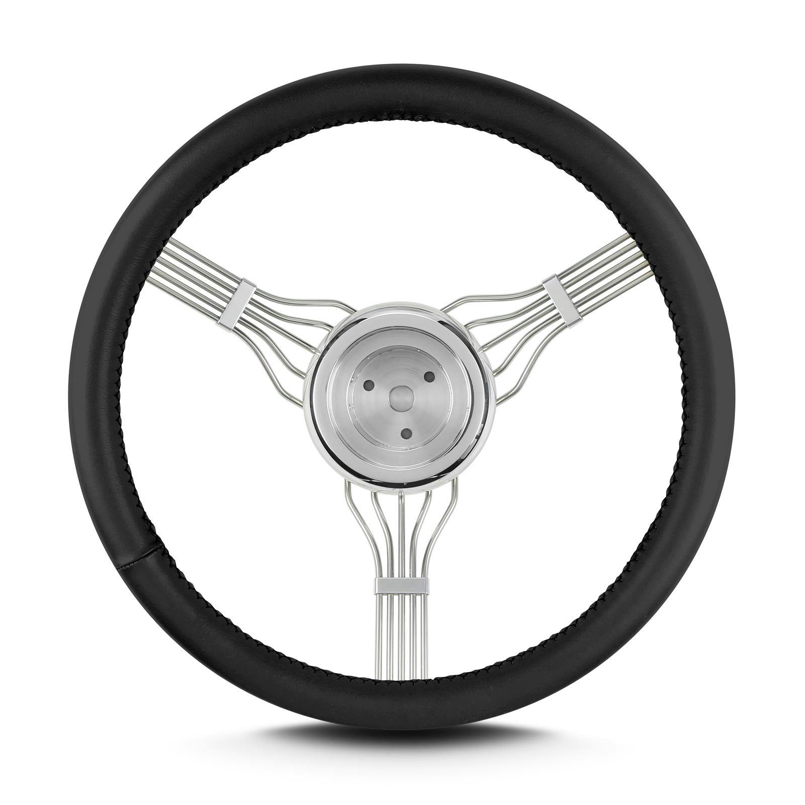 Lecarra 55601 15 Inch Banjo Steering Wheel, 3-Bolt, Black Wrap