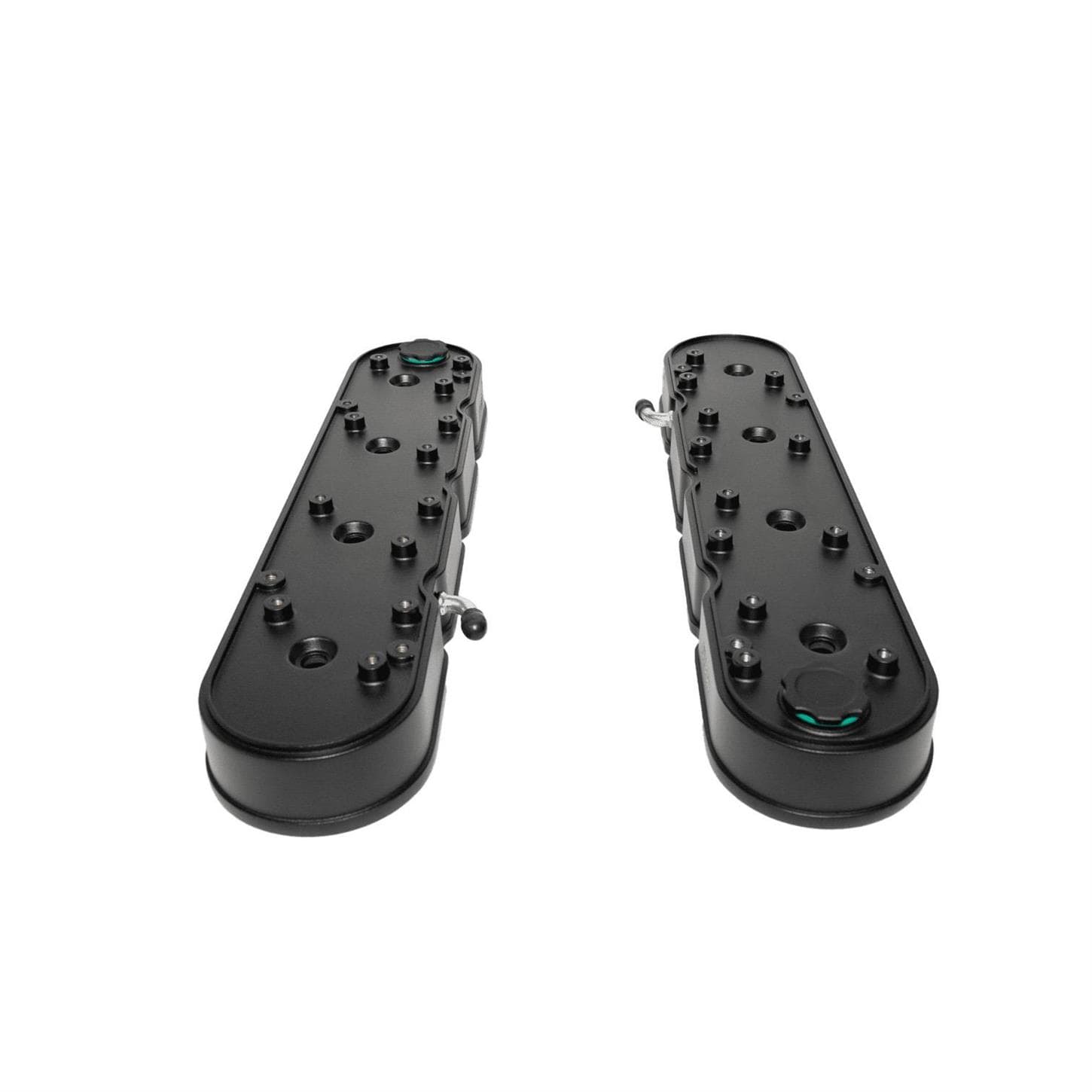 FiTech 131203 Black LS Plus Valve Covers, w/Coil Mounts/Smooth