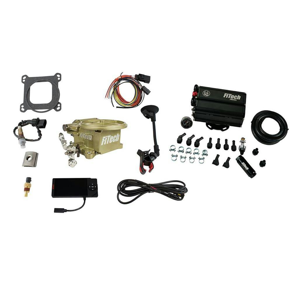FiTech 35591 Go EFI 2 Barrel, 400HP W/ Force Fuel Mini, Gold