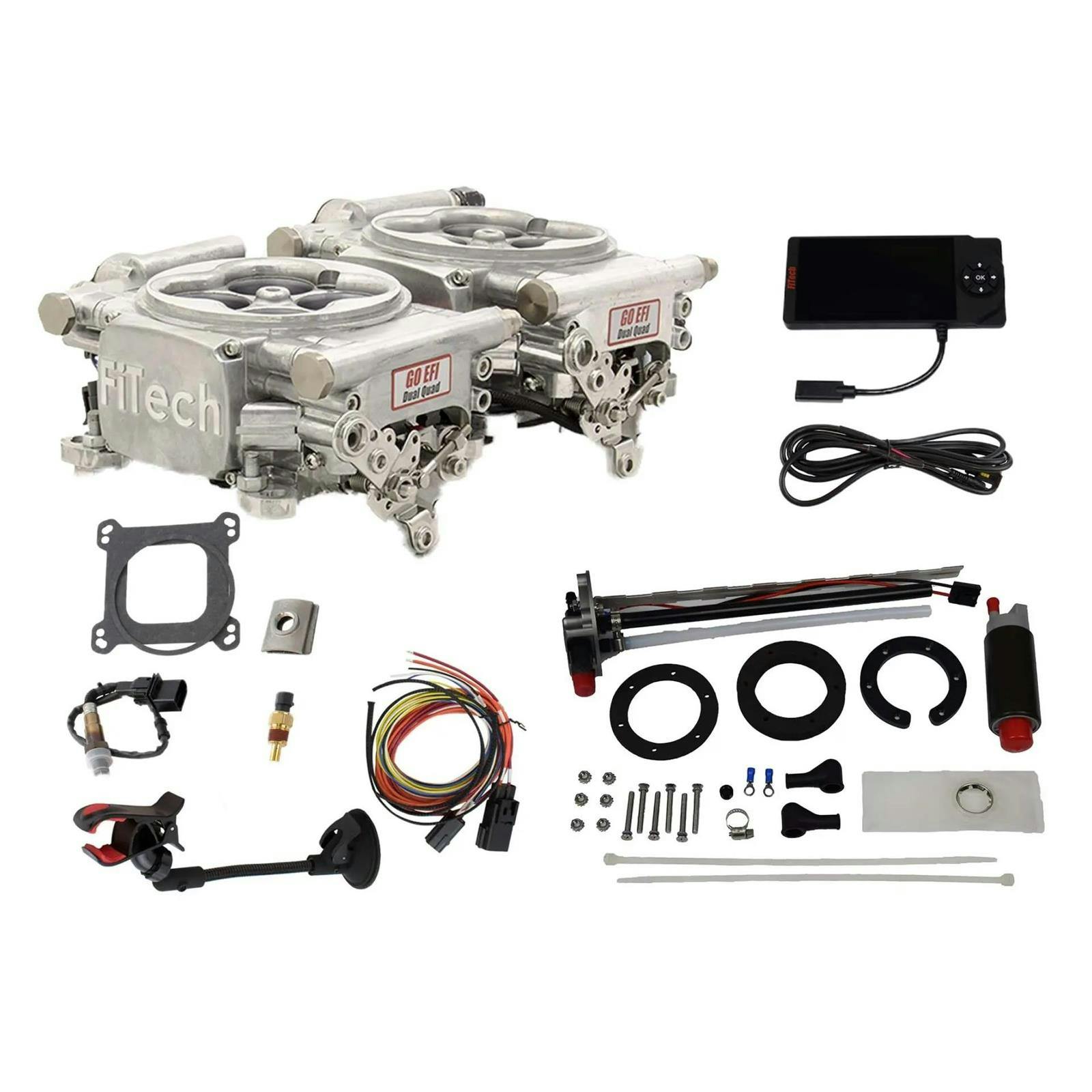 FiTech 36261 Go EFI 2x4 625 HP System, In-Tank Fuel Pump, Shiny