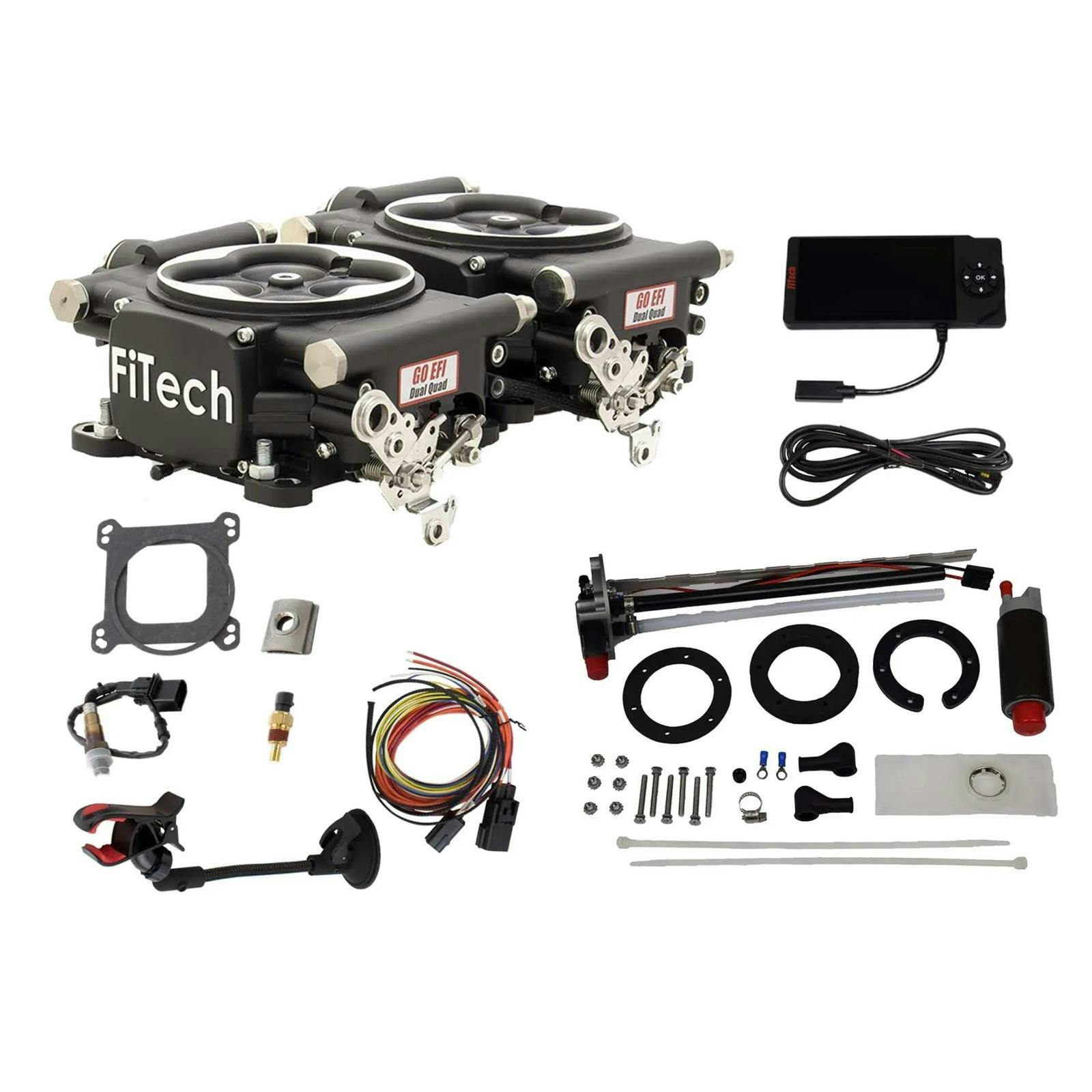 FiTech 36262 Go EFI 2x4 625 HP System, In-Tank Fuel Pump, Black