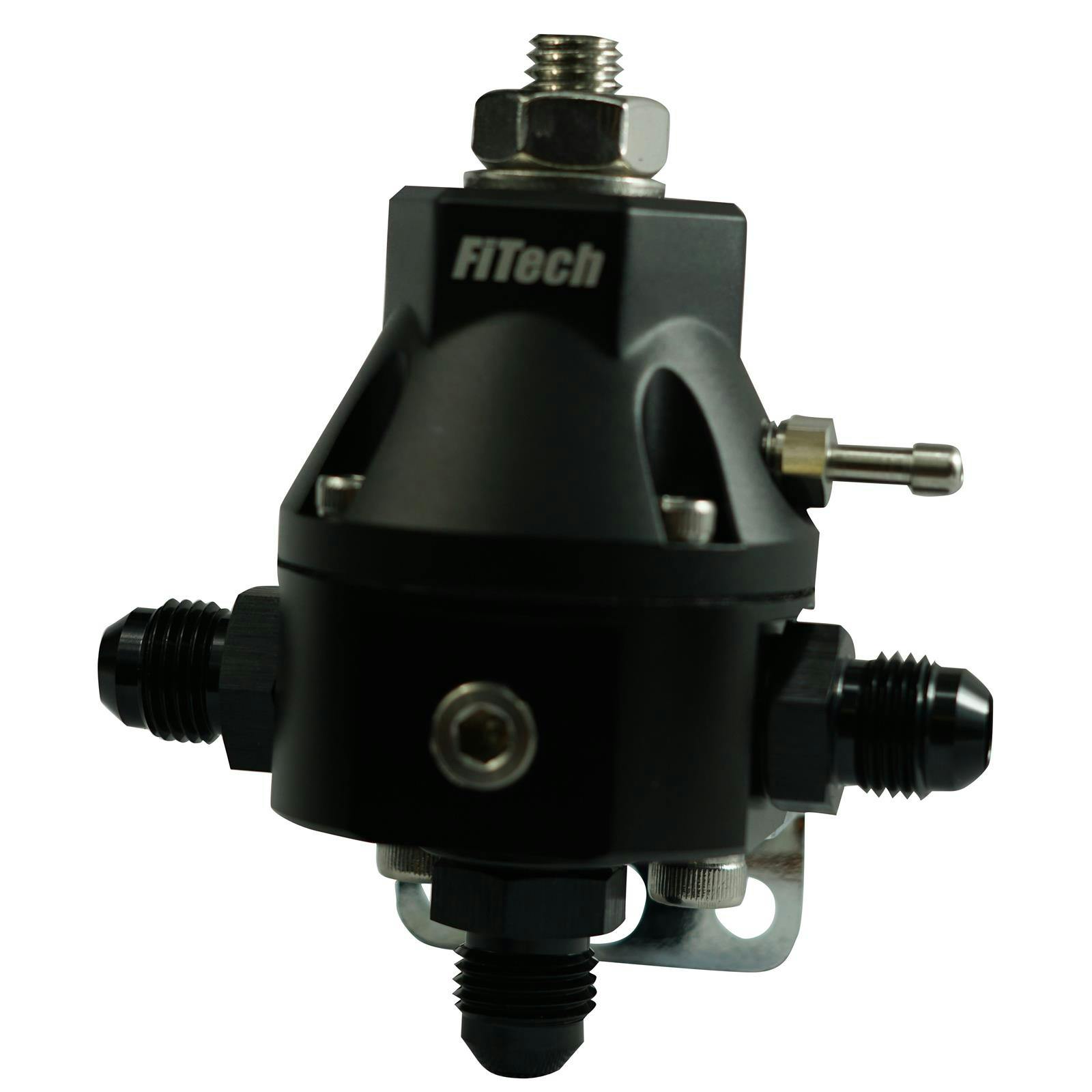 FiTech 54000 Tight Fit Fuel Pressure Regulator, Black, AN 6