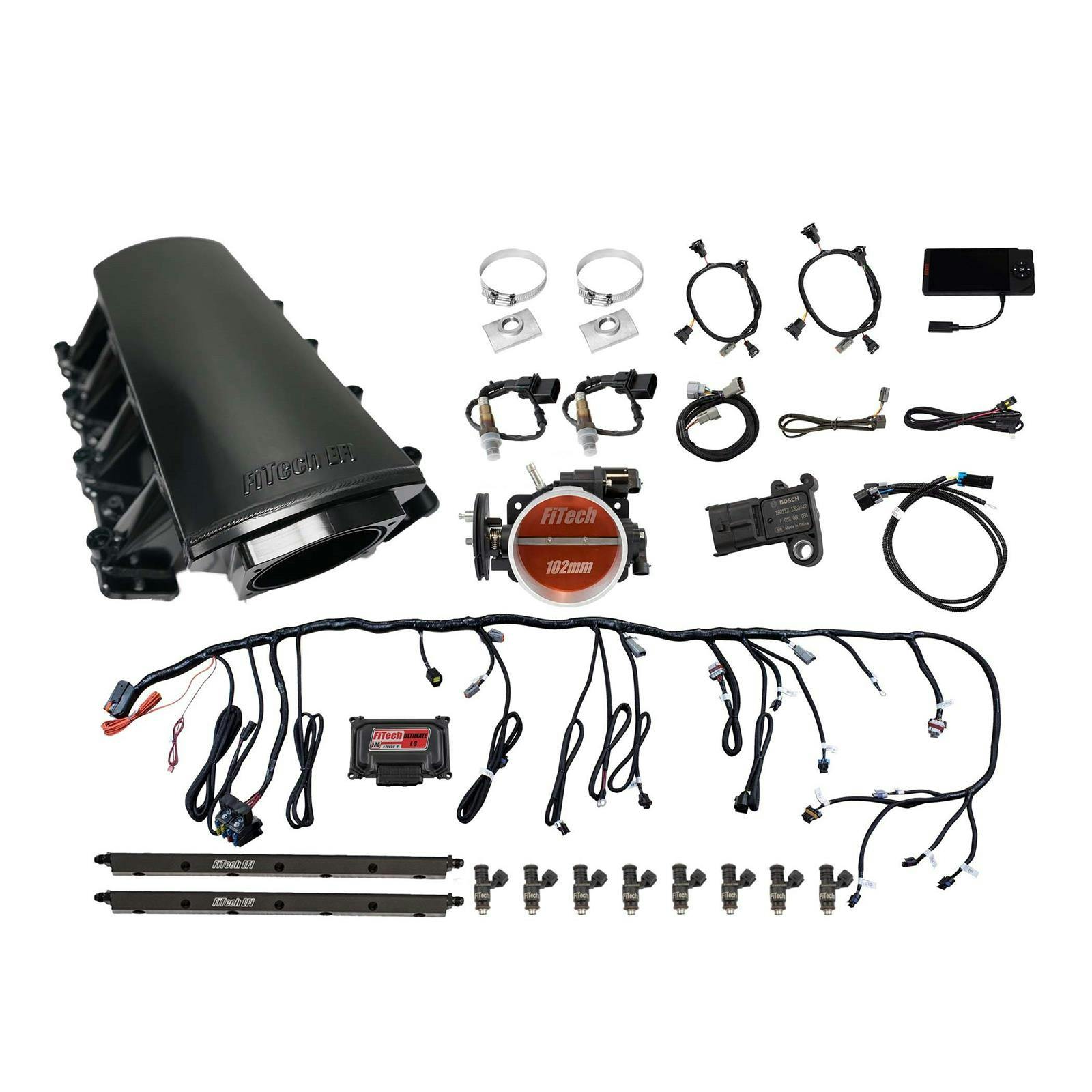 FiTech 70018 Ultimate LS7 750HP Square Port Kit W/ Trans Control