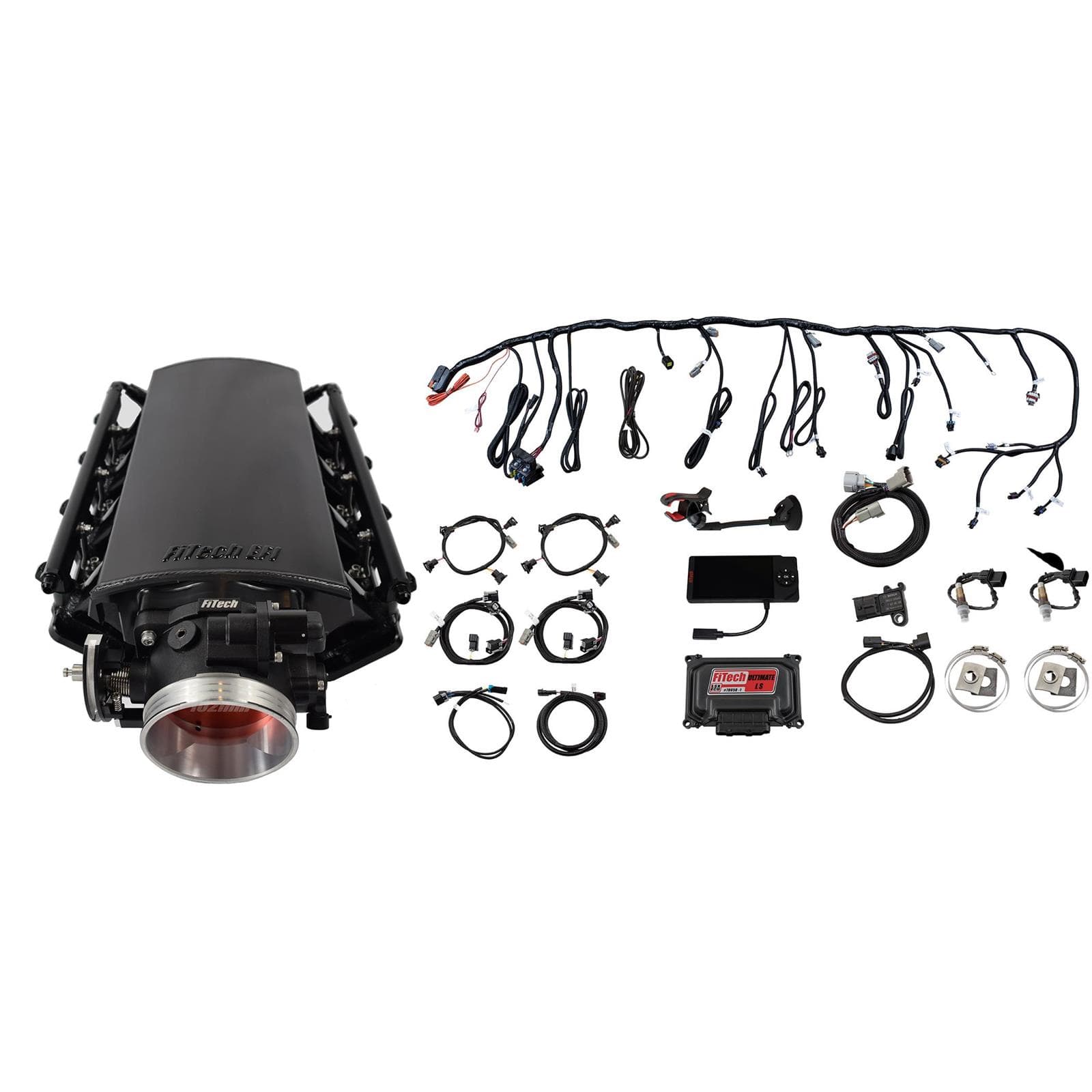 FiTech 70031 LS 1000HP EFI, Short Cathedral Intake, Trans Control