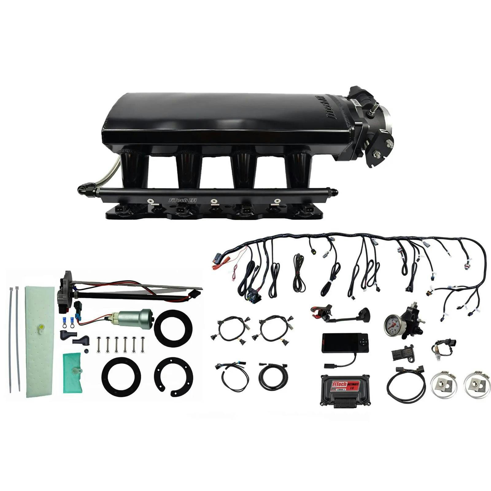 FiTech 76106 LS 500HP EFI, Long Intake, In Tank Pump, Regulator