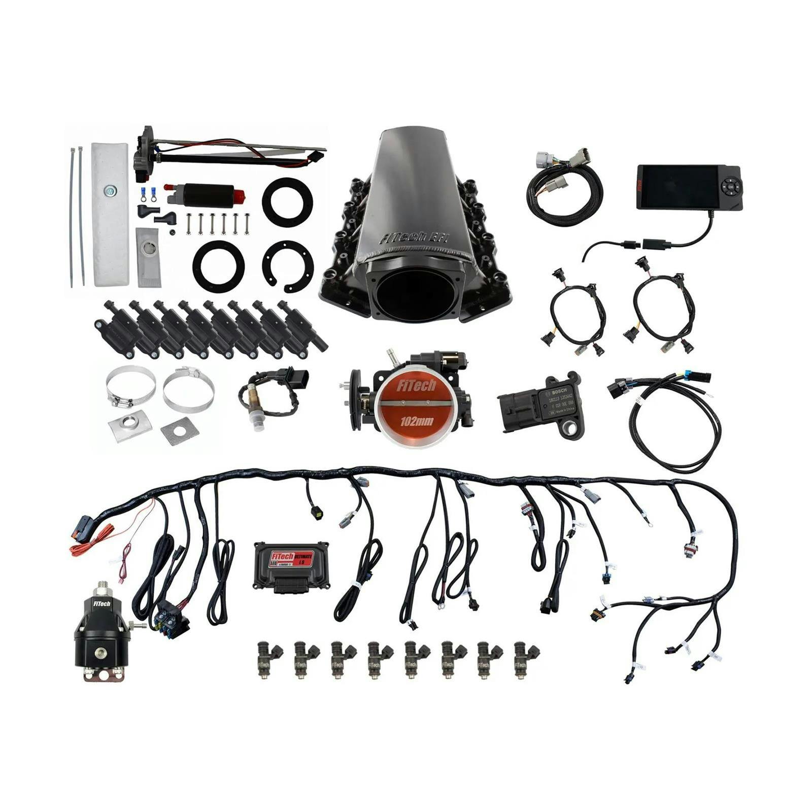 FiTech 79604 LS Kit 70004 W/ 50015 Module, 54001, LED Coil Pack