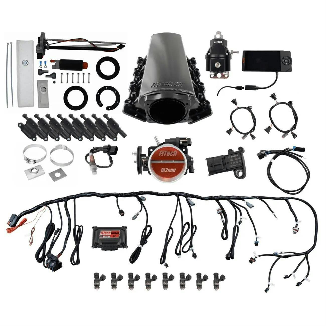 FiTech 79609 LS Kit 70009 W/ 50015 Module, 54001, LED Coil Pack