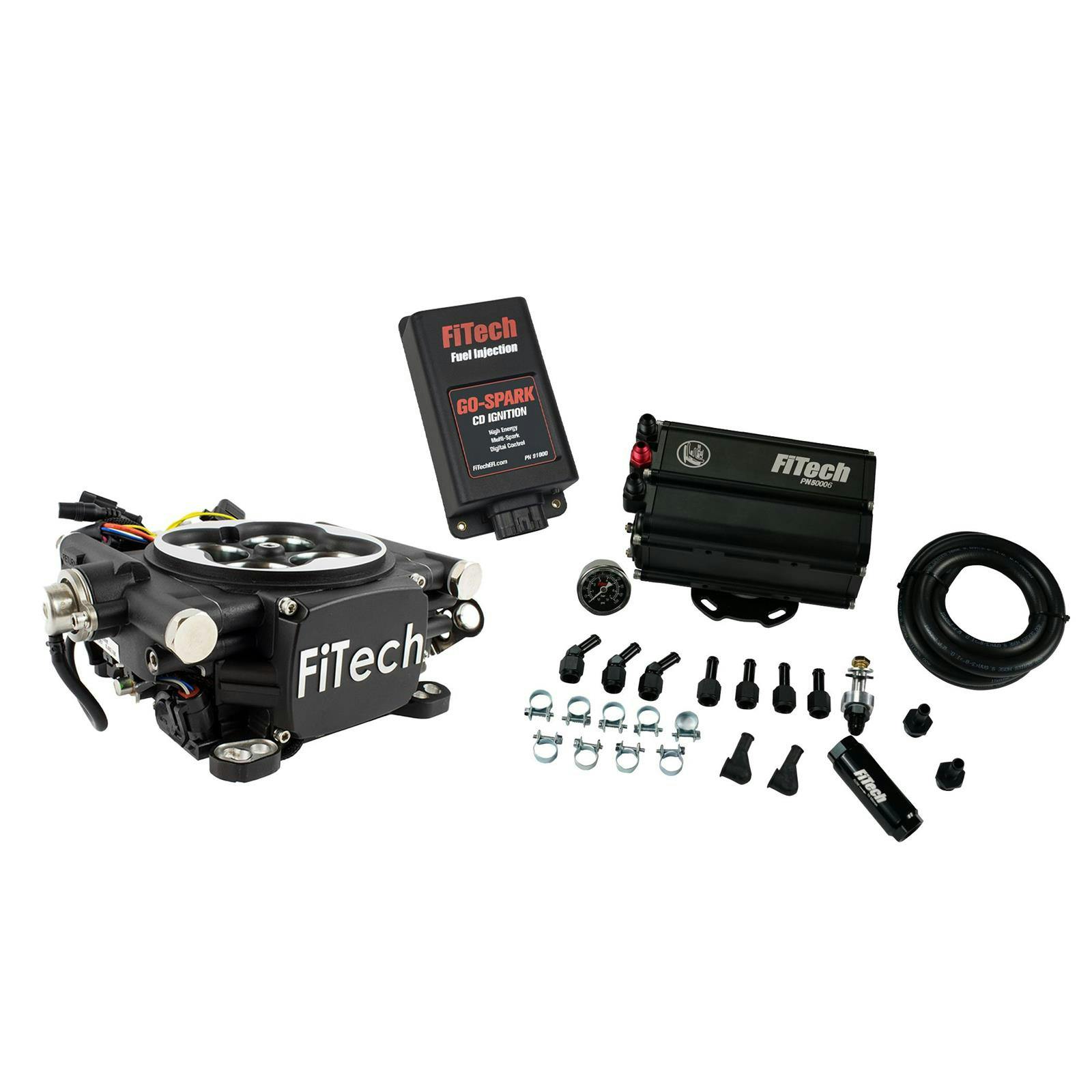 FiTech 93552 Go EFI 4 600HP, Force Fuel Mini, CDI Box, Black