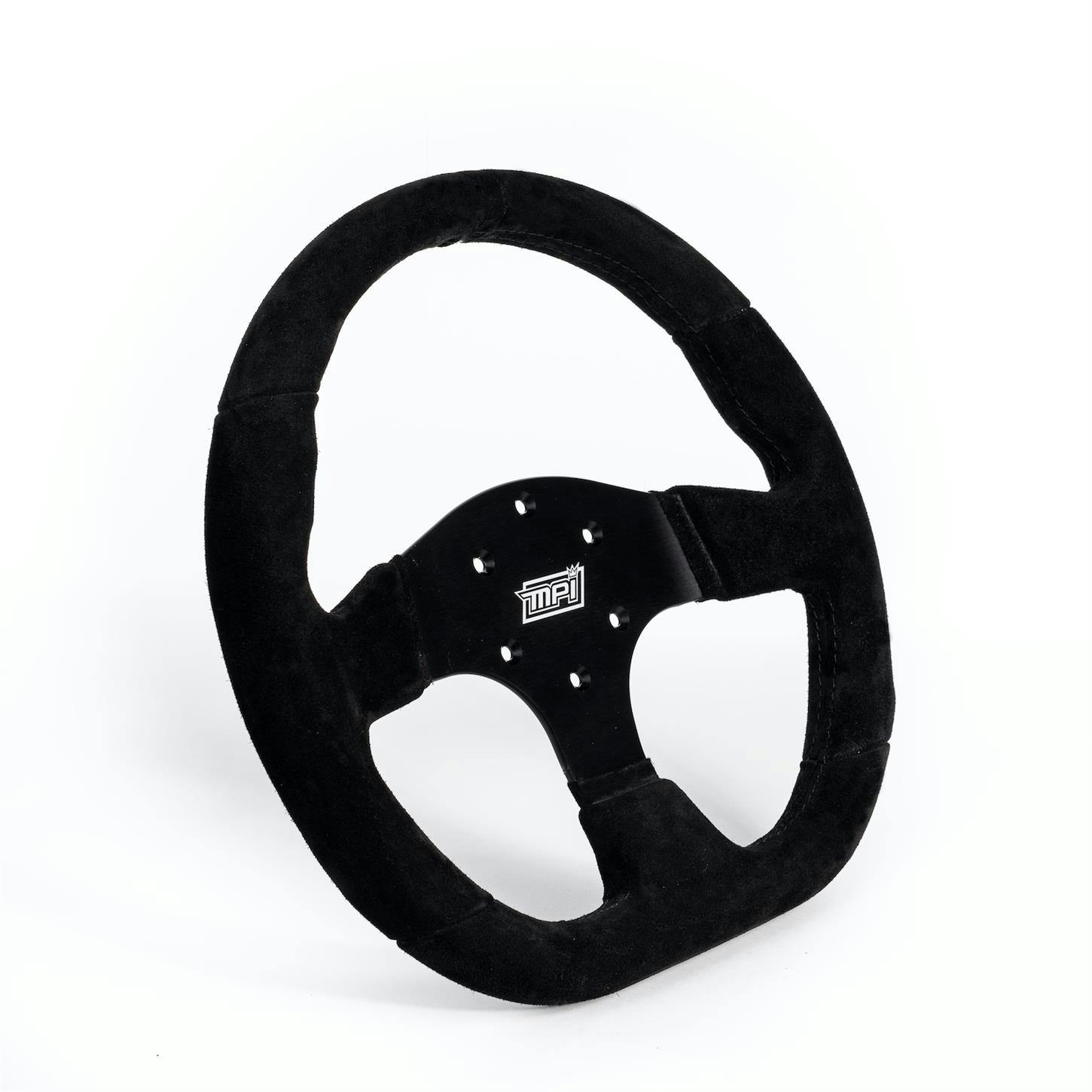 MPI MPI-GT2-13-B GT, D Shaped Suede Steering Wheel, Aluminum, Blk