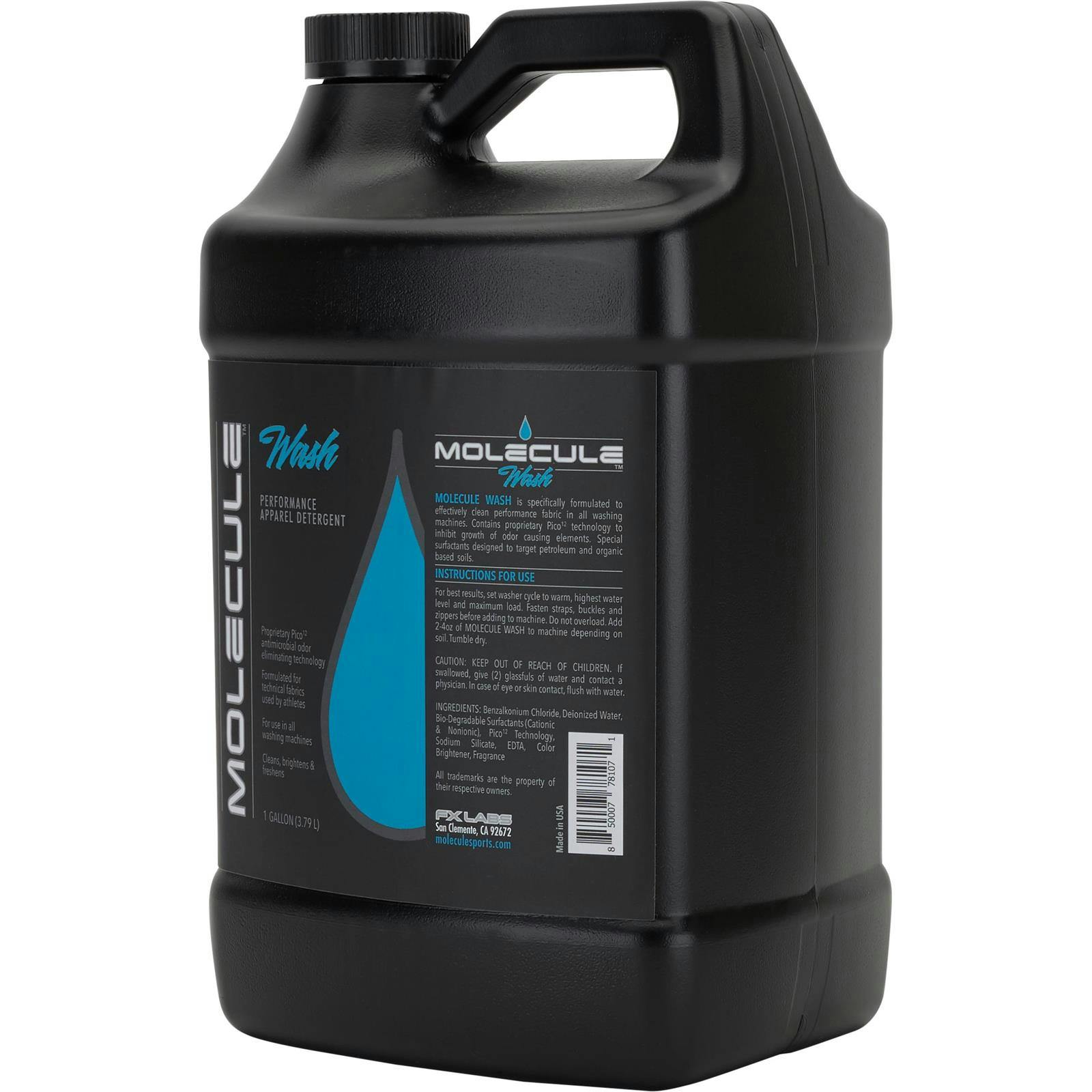Molecule Labs MLWA011 Wash Sports Apparel Detergent, 1 Gallon Jug