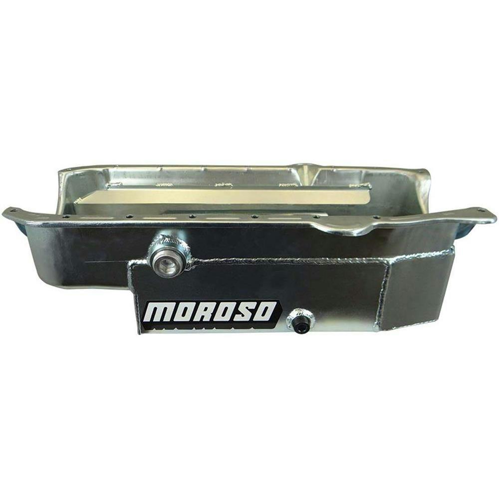 Moroso 21327 86-Up SB Chevy Oil Pan, 1-Piece Main, Pass Dipstick
