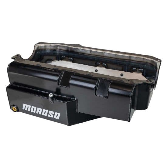 Moroso 21332 SBC Modified Race Oil Pan, 2 Pc Rear Main, 8qt
