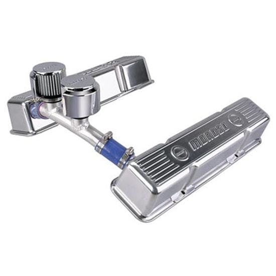 Moroso 68385 Tall Aluminum Valve Covers w/ Crossover Breathers