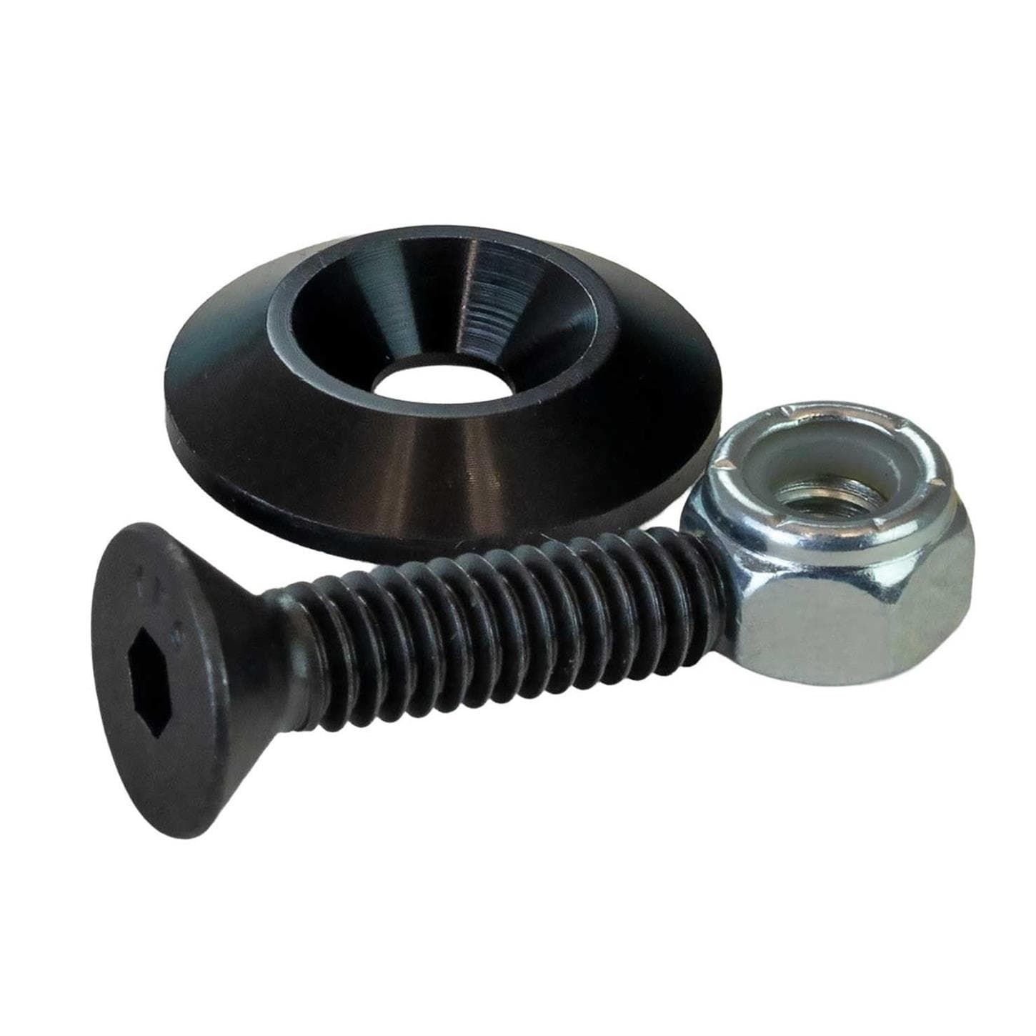 Moroso 71683 Taper Washers Kit, 1 Inch, Black Anodized, 10 Pk