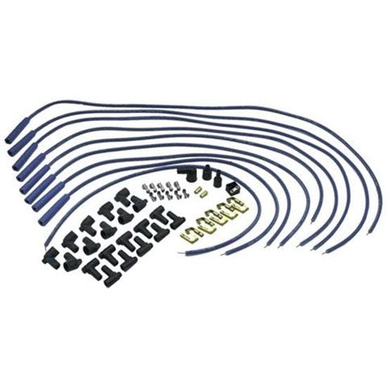 Moroso 72800 Solid Core Spark Plug Wires, Straight Boot, Blue Max