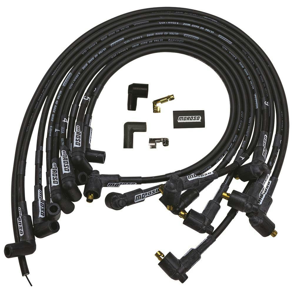 Moroso 73706 Wire Set, Ultra 40, Unsleeved, SBC, Black