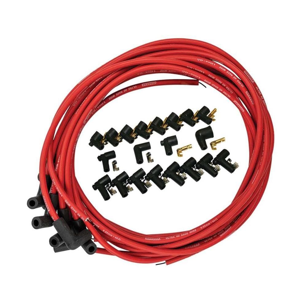 Moroso Ultra 40 Low Resistance Racing Spark Plug Wires, 90 Degree