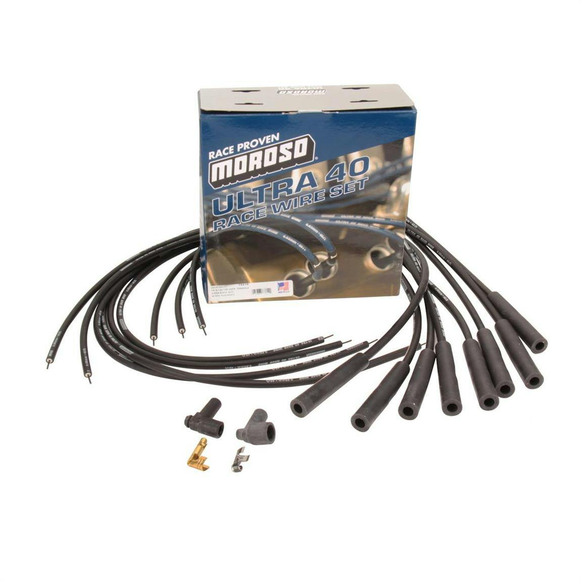 Moroso Ultra-40 Racing Spark Plug Wires, Low Resistance, Straight