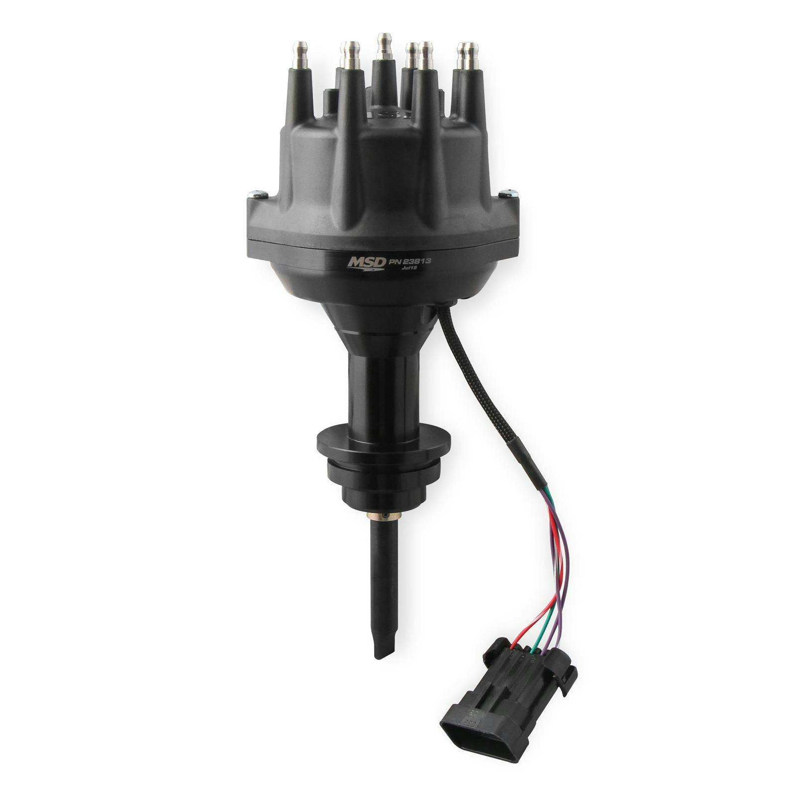 MSD 23813 Black, Chrysler 318-360 Dual Sync Distributor