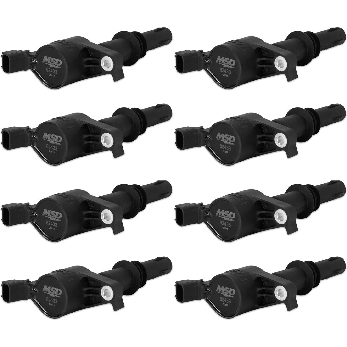 MSD 824383 Ignition Coil, Blaster, Ford 3-Valve V8, Black, 8-Pack