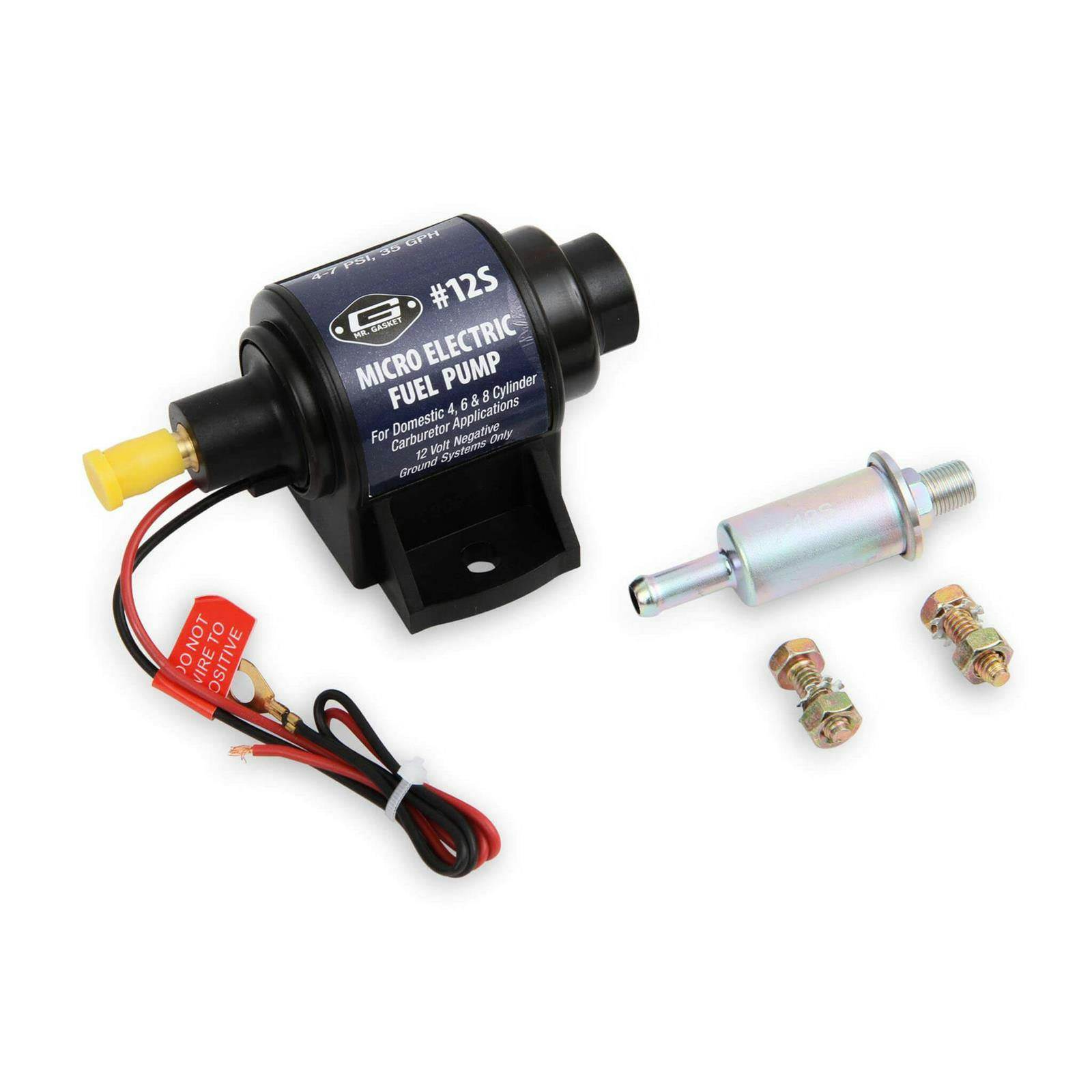 Mr Gasket 12S Electric Fuel Pump, 4 PSI/7 PSI, 35 GPH