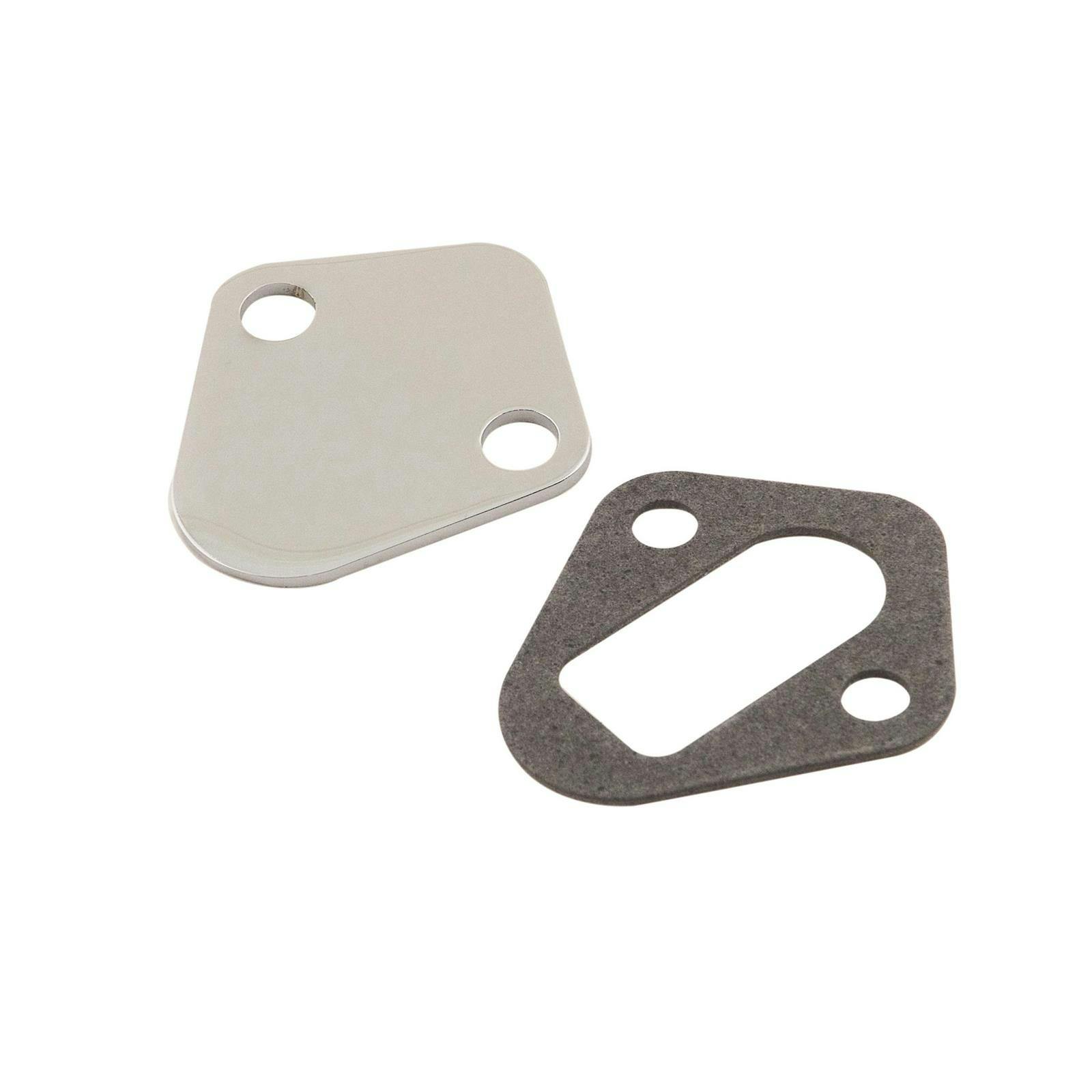Mr Gasket 1516 Fuel Pump Block Off Plate, BBC, Chrome