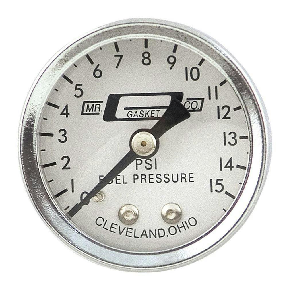 Mr Gasket 1561 Fuel Pressure Gauge, 1-1/2 Inch, 0-15 PSI