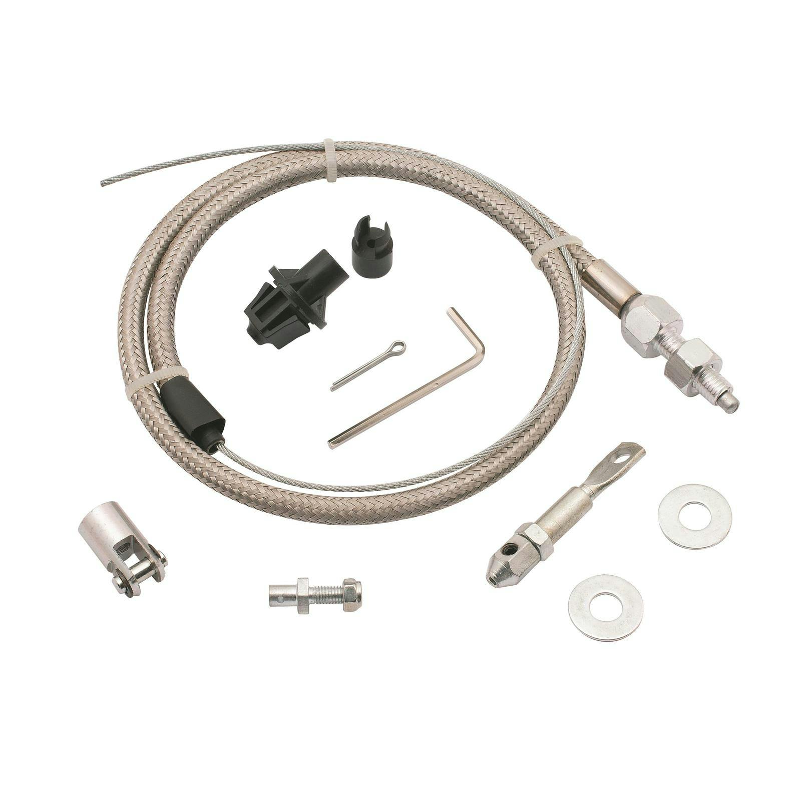 Mr Gasket 5657 Throttle Cable Kit, Stainless Steel Braided