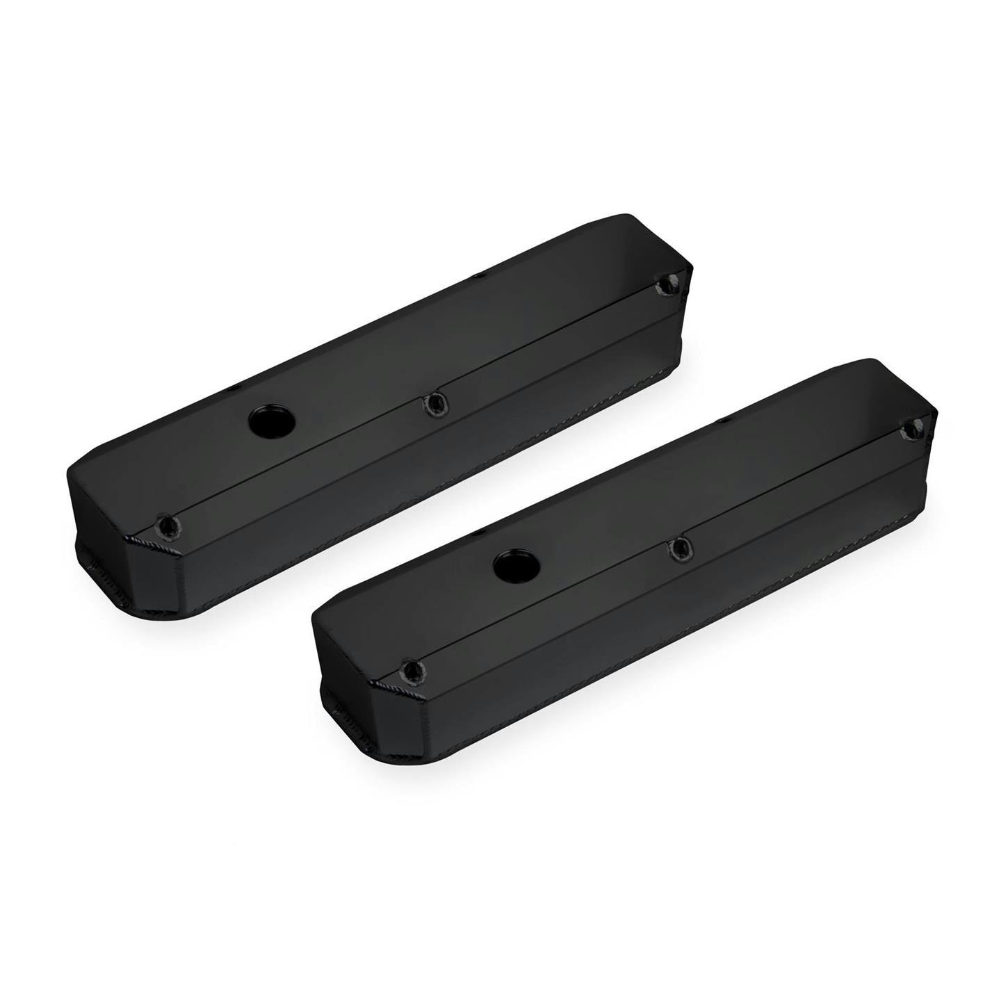 Mr Gasket 6861BG Fabricated Aluminum Valve Covers, SB Chrysler, Black