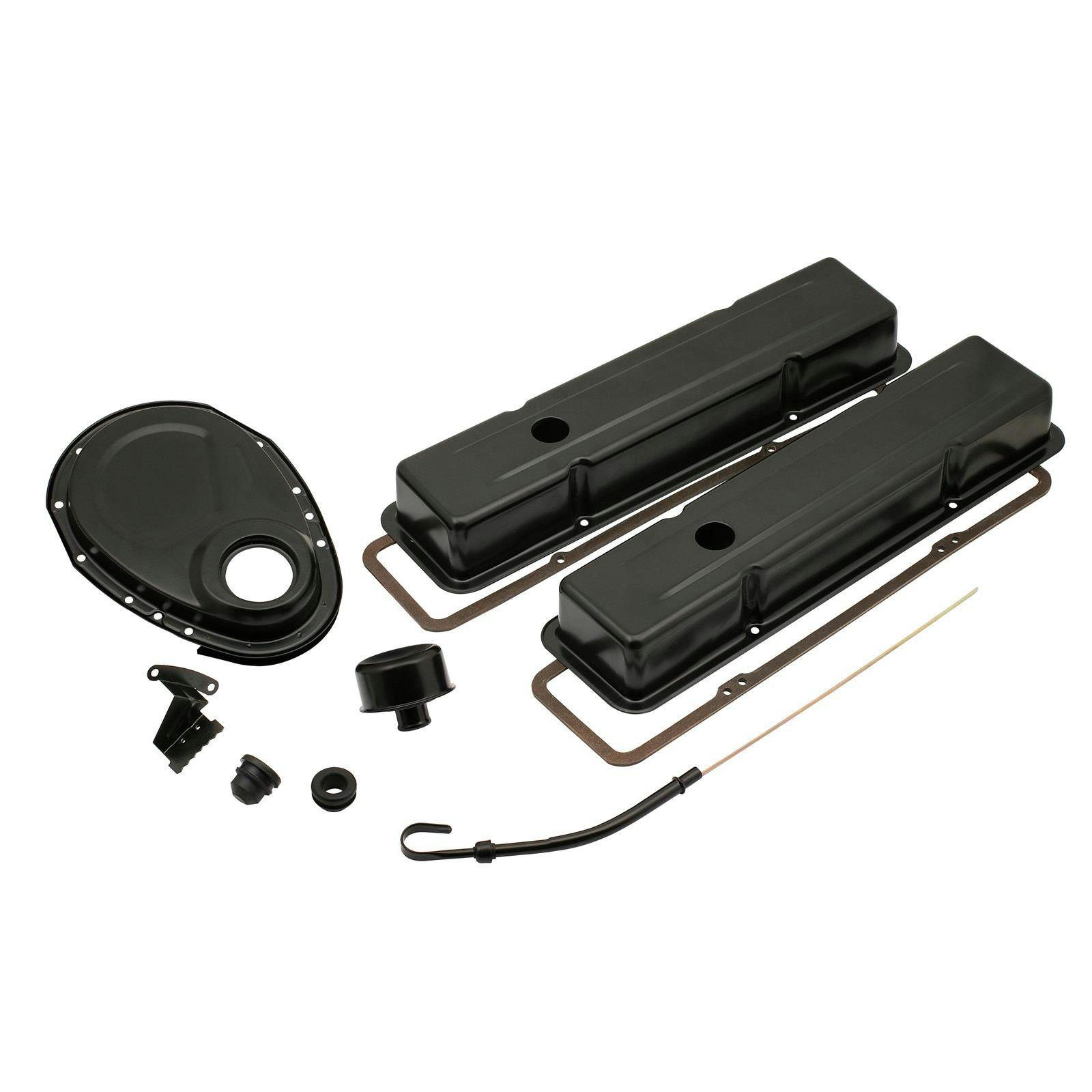 Mr Gasket 9834BP Engine Dress Up Kit, Flat Black, SBC