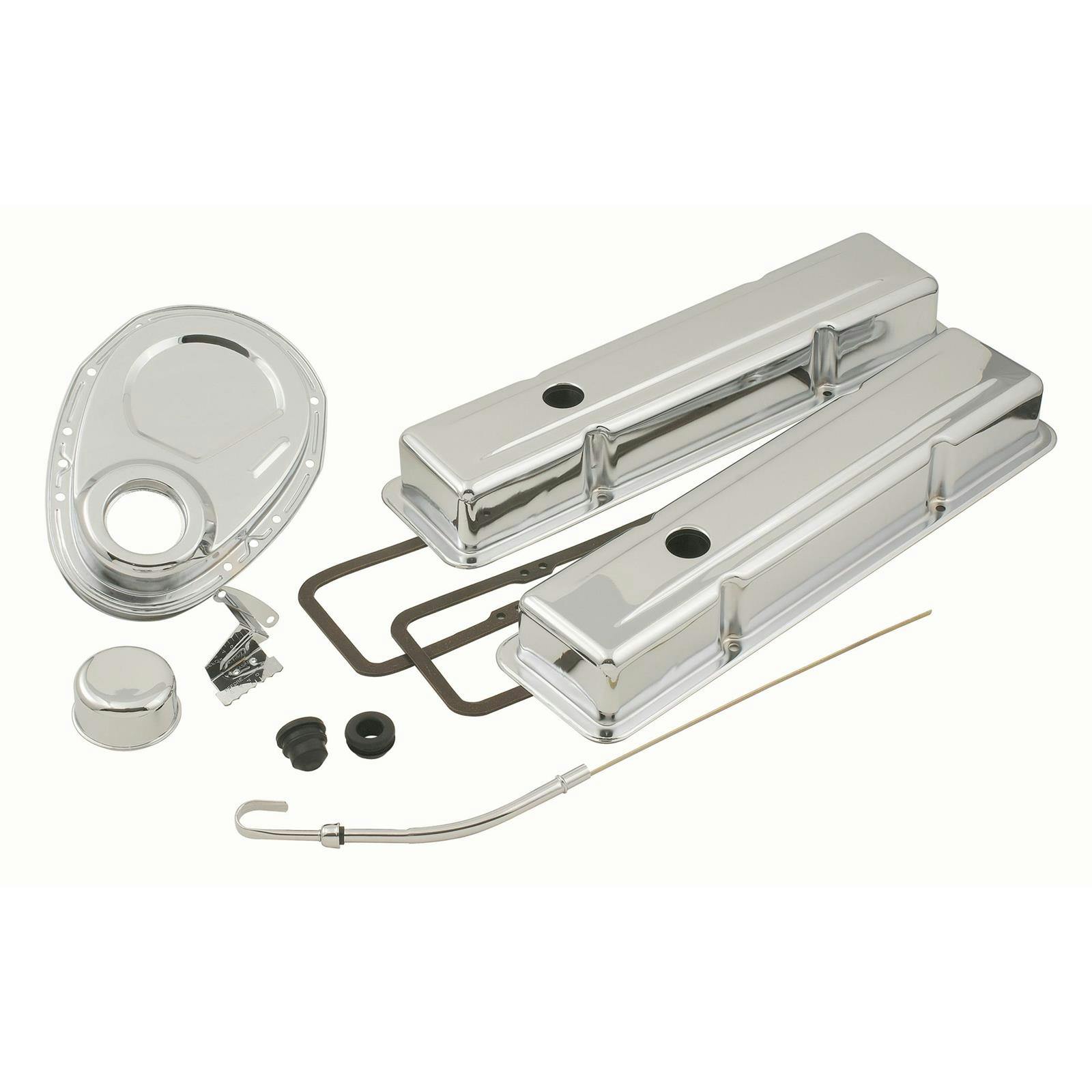Mr Gasket 9834 Dress Up Kit, 1958-1985 Small Block Chevy, Chrome