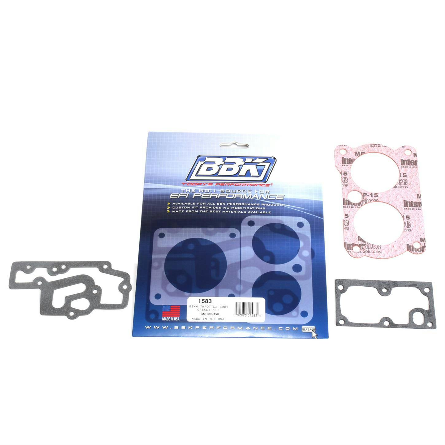BBK 1583 Throttle Body Gasket Kit GM Twin 52mm, 92-97 GM LT1