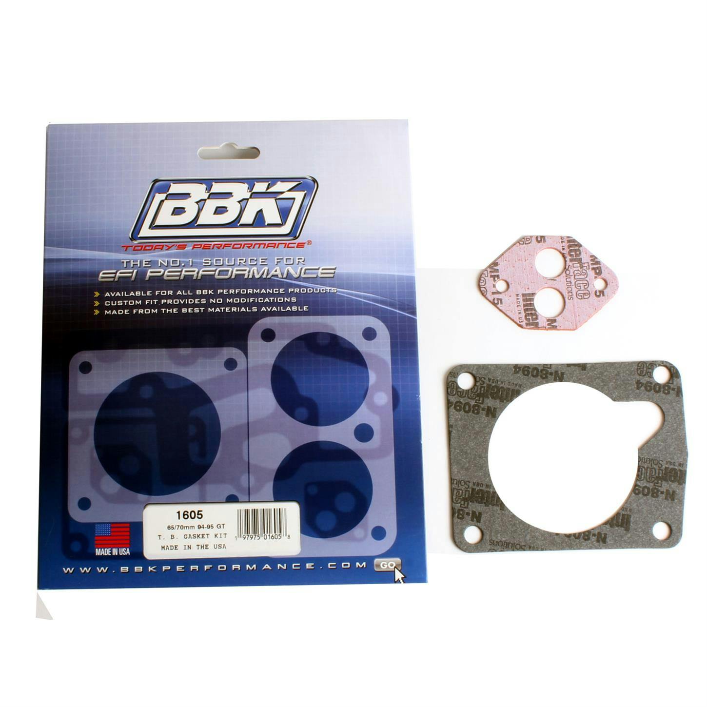 BBK 1605 65/70mm Throttle Body Gasket Kit, 94-95 Mustang 5.0
