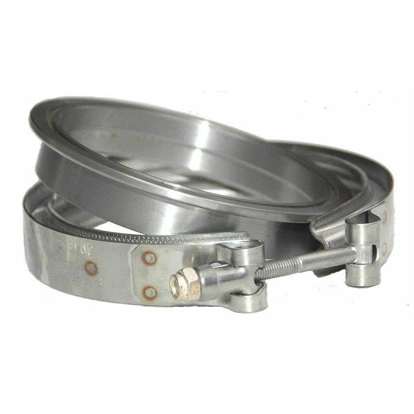 VS Racing S400T4FLS 4 Inch Downpipe Flange W/Clamp T4 Flat, SS
