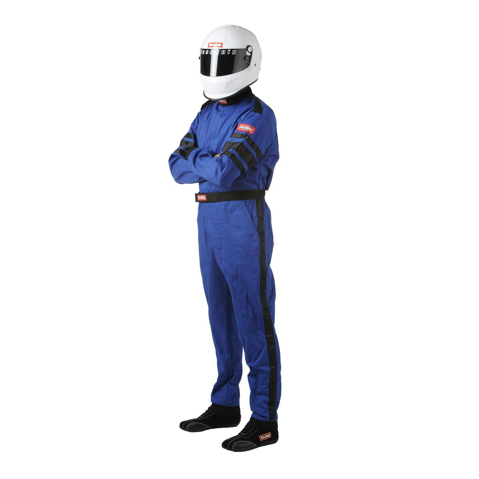 RaceQuip 110006RQP 110 Series 1-Piece Fire Suit, SFI-1, Black, XL
