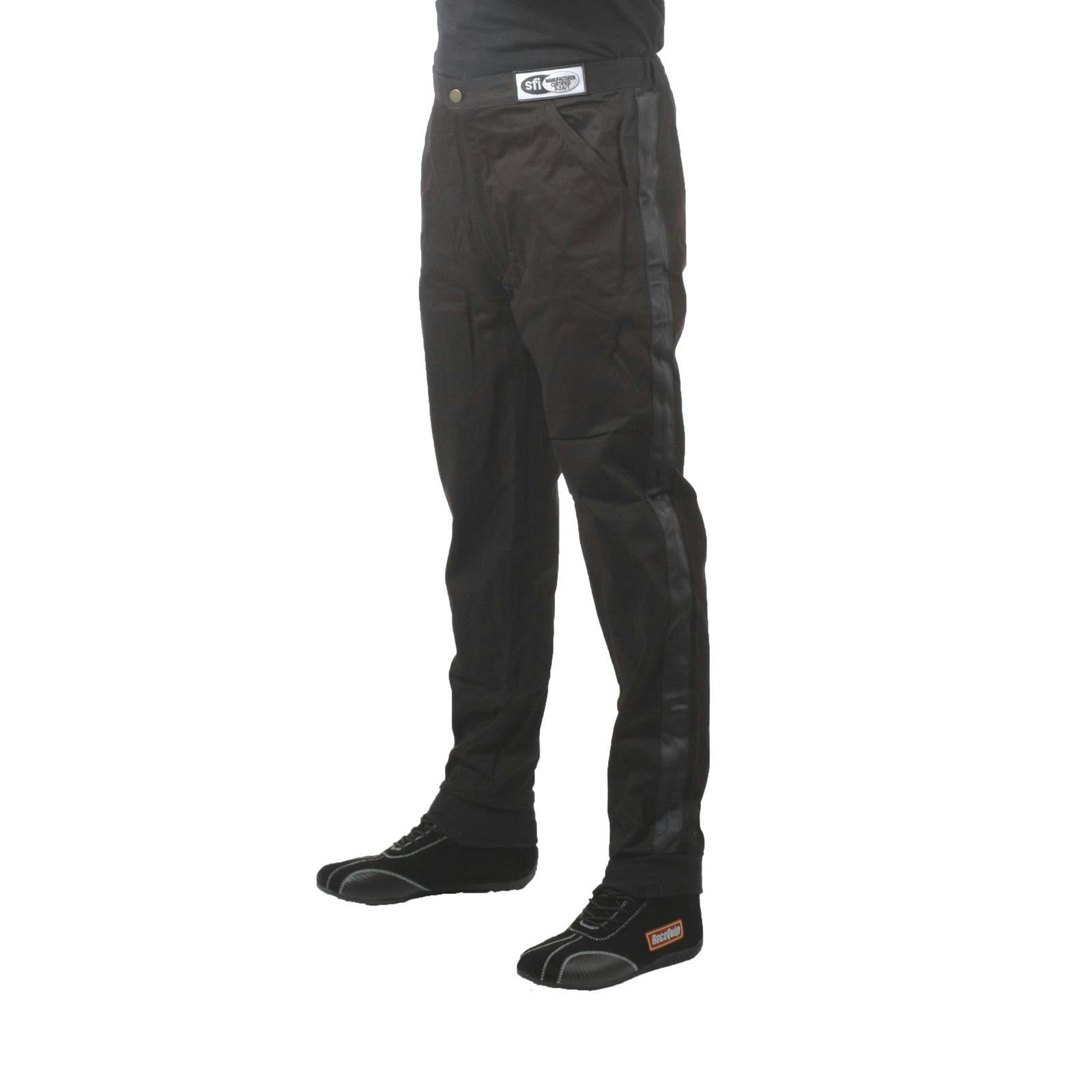 RaceQuip 112 Series 1-Layer Fire Suit Pants, SFI-1, Black