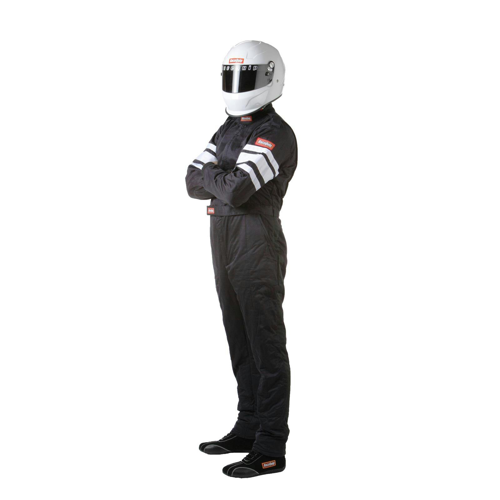 RaceQuip 120 Series, 1-Piece Fire Suit, SFI-5, Black/Blue/Red