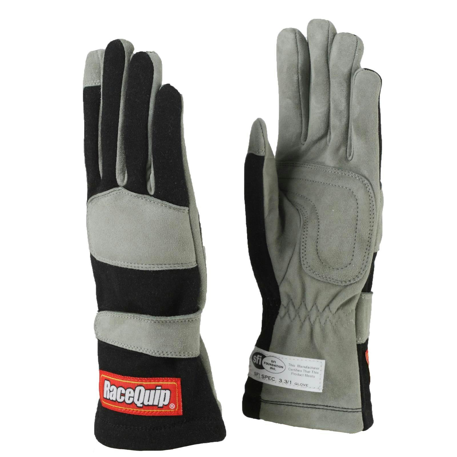 RaceQuip 351 Series 1-Layer Nomex Race Gloves, Black/Blue/Red