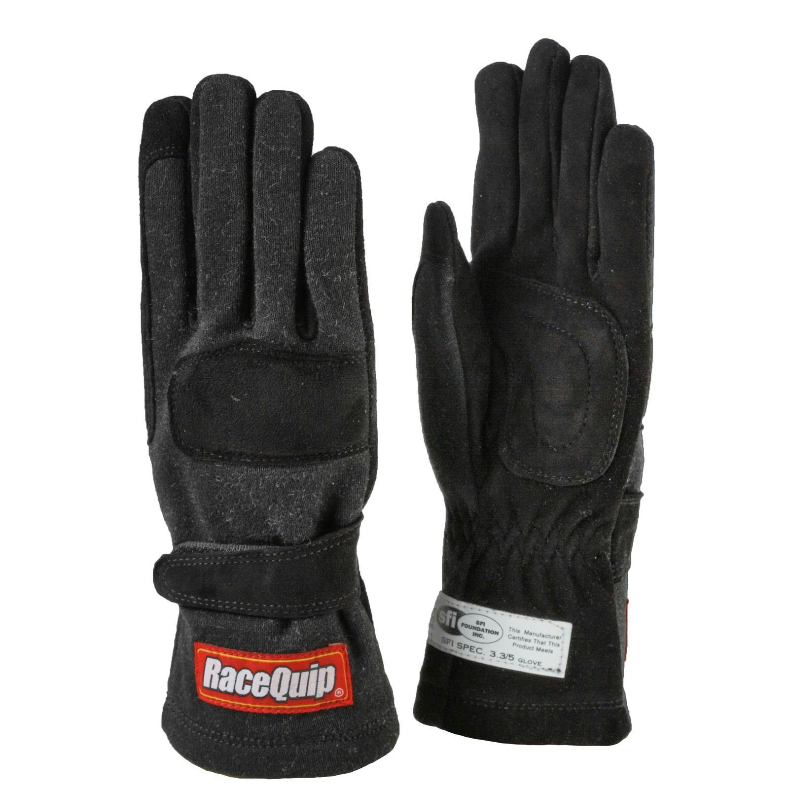 RaceQuip 355 Series 2-Layer Nomex Race Gloves, Black/Blue/Red